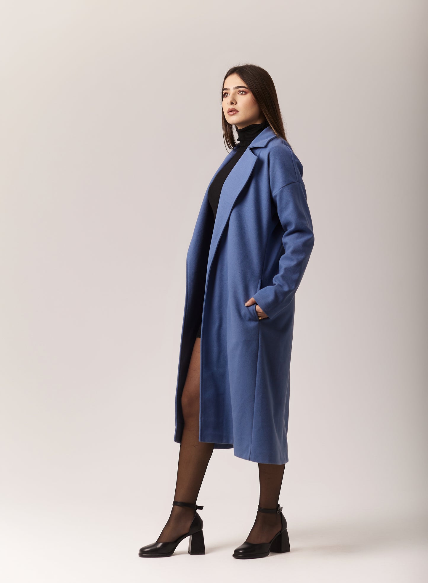 Throw It On Coat in Powder Blue