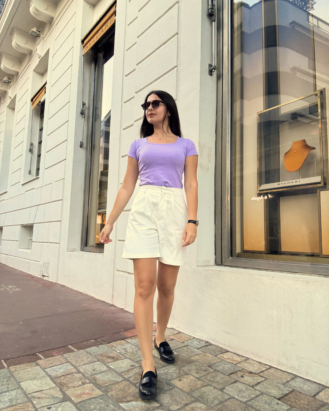 Cotton Purple Square Tee