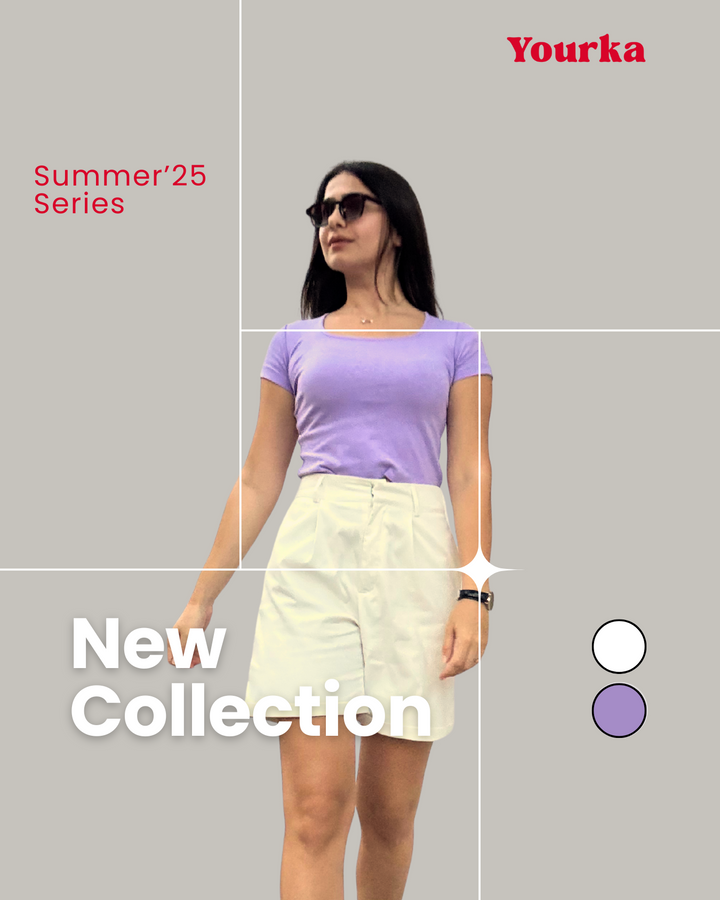 Cotton Purple Square Tee